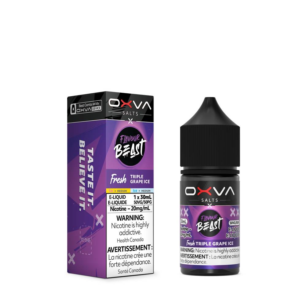 Flavour Beast x OXVA Nicotine Salt E-Liquid - Fresh Triple Grape Ice